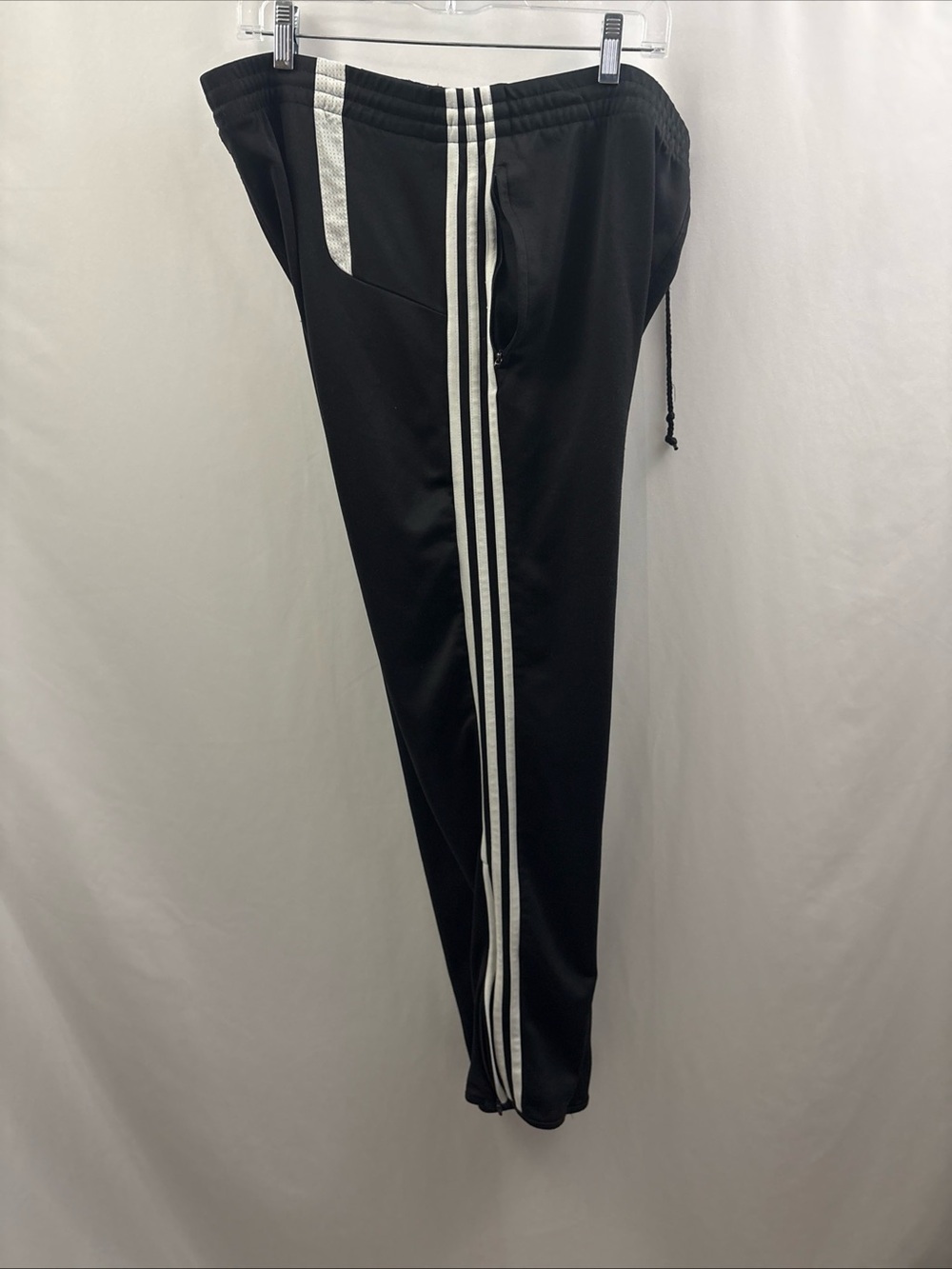 Adidas Pants Mens XL Black 3 Stripes Climacool Track Zip Ankle Joggers Athletic - Picture 7 of 11